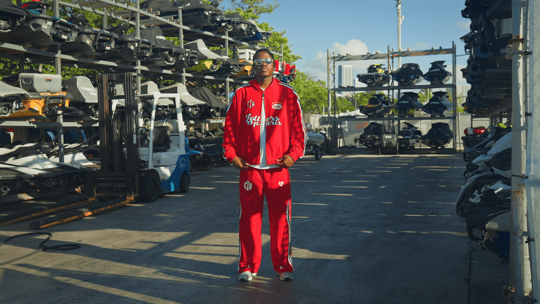 Red Letters x Cam Newton Rhinestone Hoodie - Red by Denim Exchange
