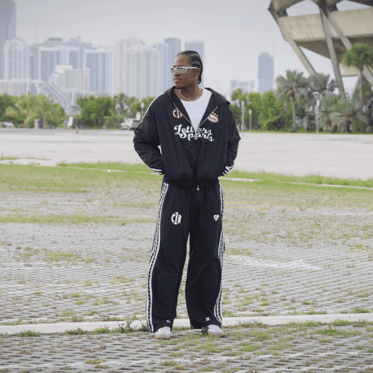 Red Letters x Cam Newton Rhinestone Hoodie - Black by Denim Exchange