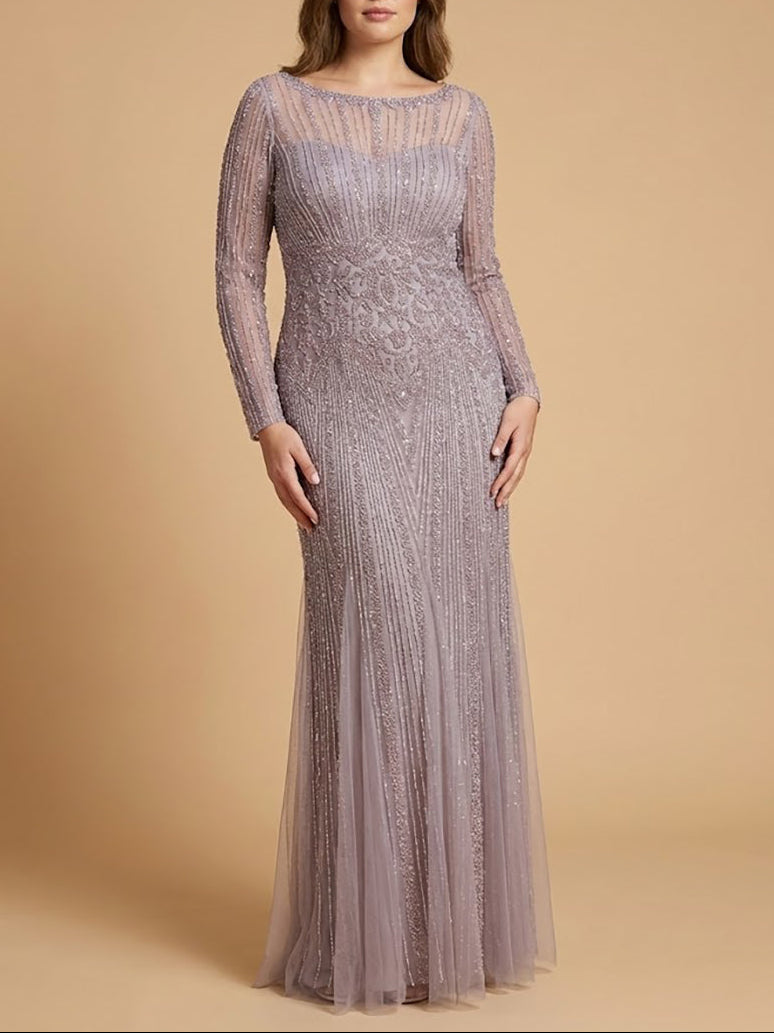 Lara High Neck Beaded Gown by Lara New York