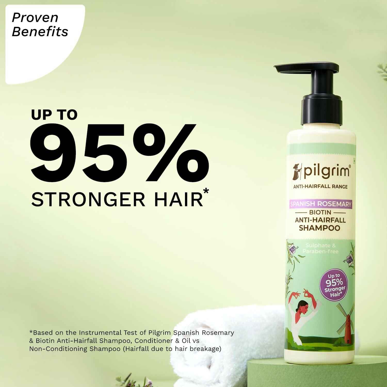 Pilgrim Spanish Rosemary &amp; Biotin Anti Hairfall Shampoo For Reducing Hair Loss &amp; Breakage