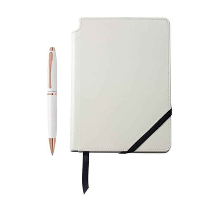 Calais™ Pearlescent White Lacquer Ballpoint and White Journal Gift Set