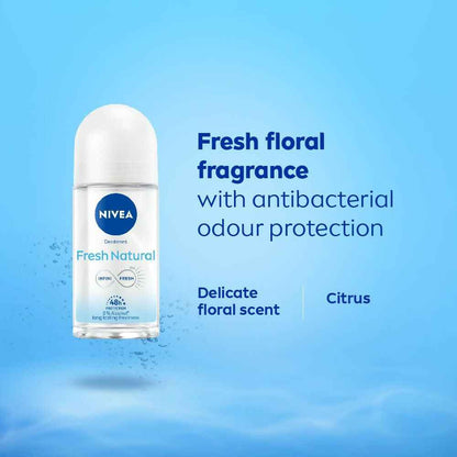 Nivea Fresh Natural Roll On 48 H Smooth &amp; Beautiful Underarms For Women
