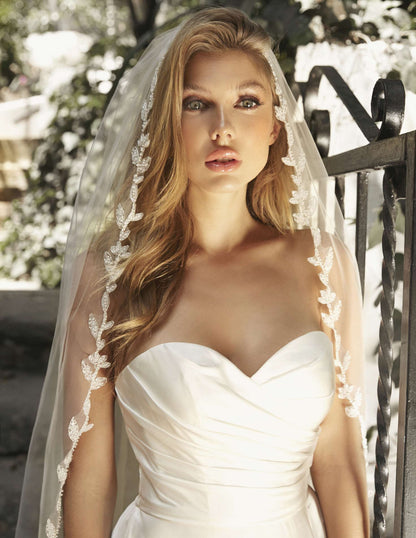 Spring Bouquet Bead Edge Cathedral Veil by DiscountDressShop