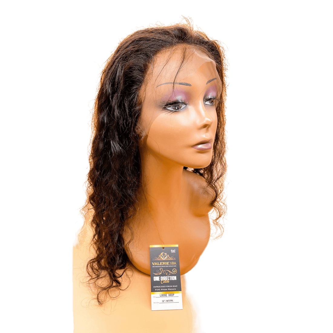 VIP Valerie 10A 360 Lace Wig One Direction Cuticle Loose Deep Natural Black  DestGlow