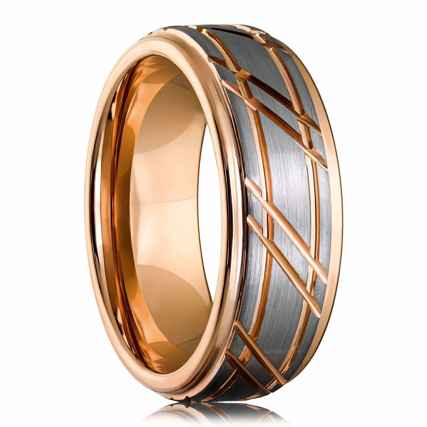Rose Gold Tungsten Carbide Wedding Ring - DestGlow