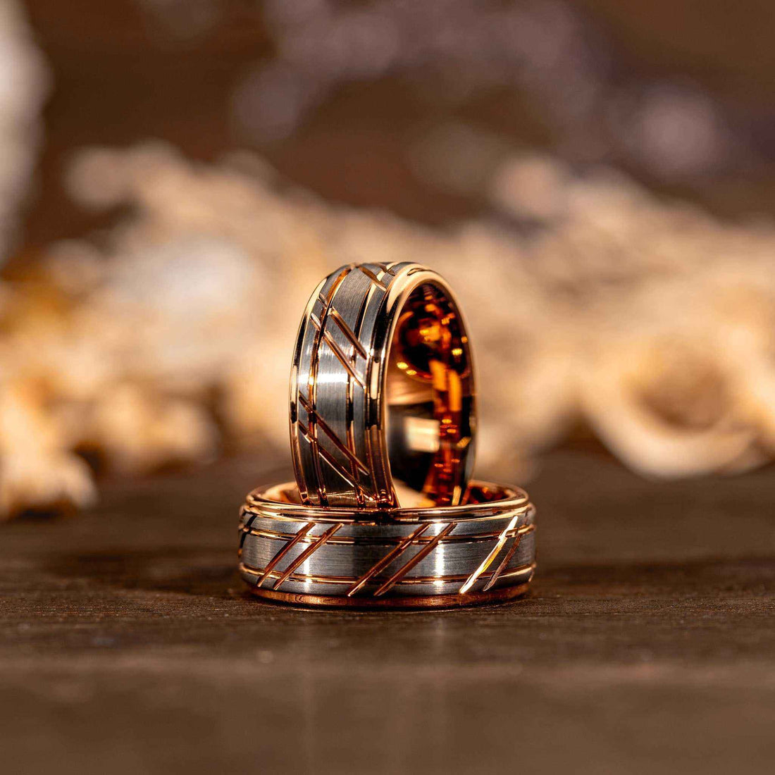 Rose Gold Tungsten Carbide Wedding Ring