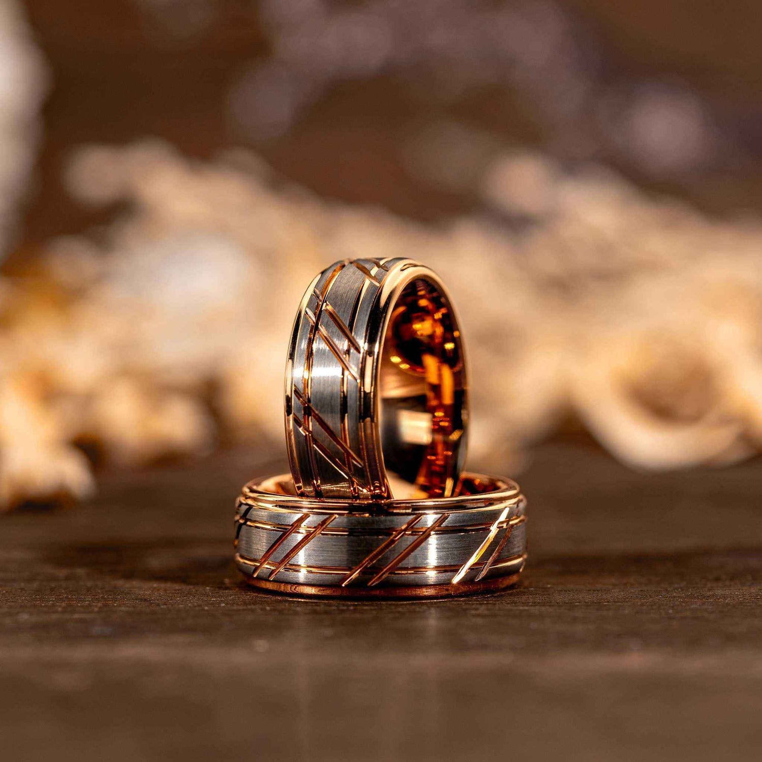 Rose Gold Tungsten Carbide Wedding Ring