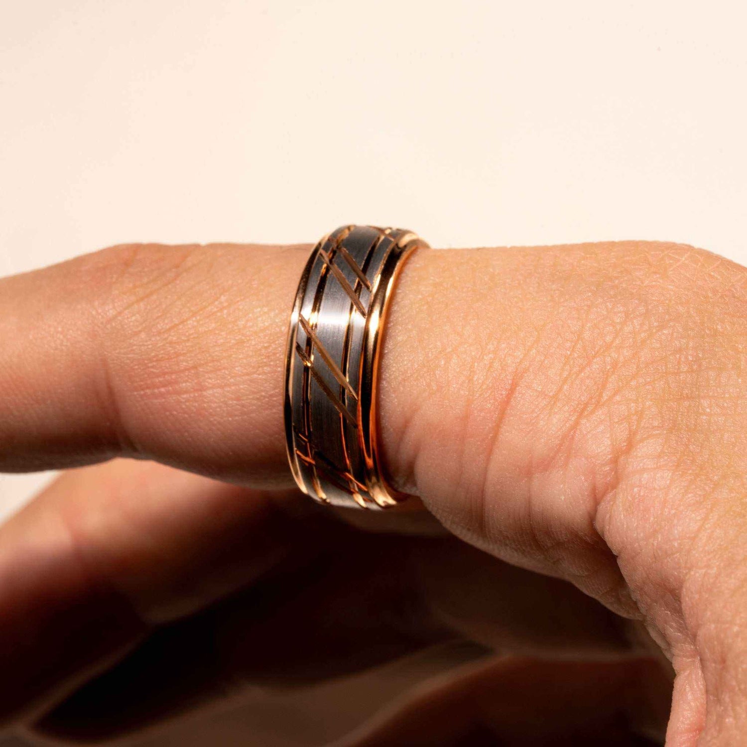 Rose Gold Tungsten Carbide Wedding Ring - DestGlow