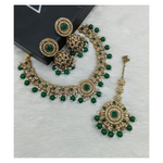 Joban Fashion Green Stone Work Necklace Set