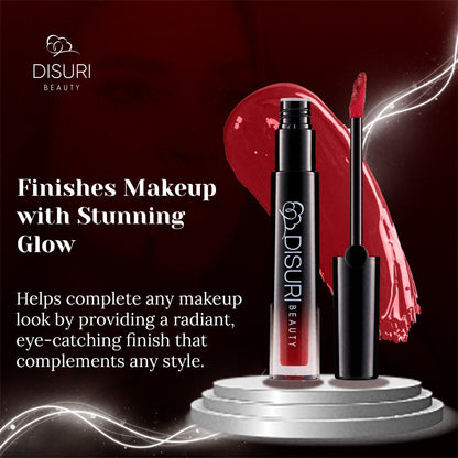 DISURI Beauty Glossy Blast Lip Gloss - Forbidden Red