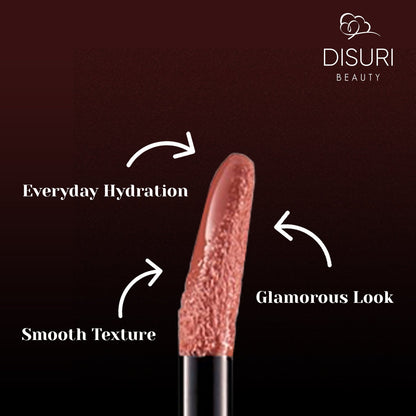 DISURI Beauty Glossy Blast Lip Gloss - Brown Sugar Blush (M58)