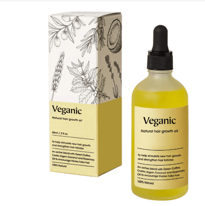 Veganic Natural Hair Growth Oil - Stimulating Formula for Growth &amp; Shine (1 fl oz) - DestGlow