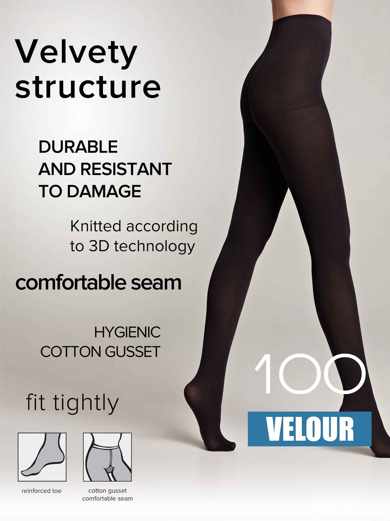 Tights Conte Velour 100 Den - Matte Warm Microfibra