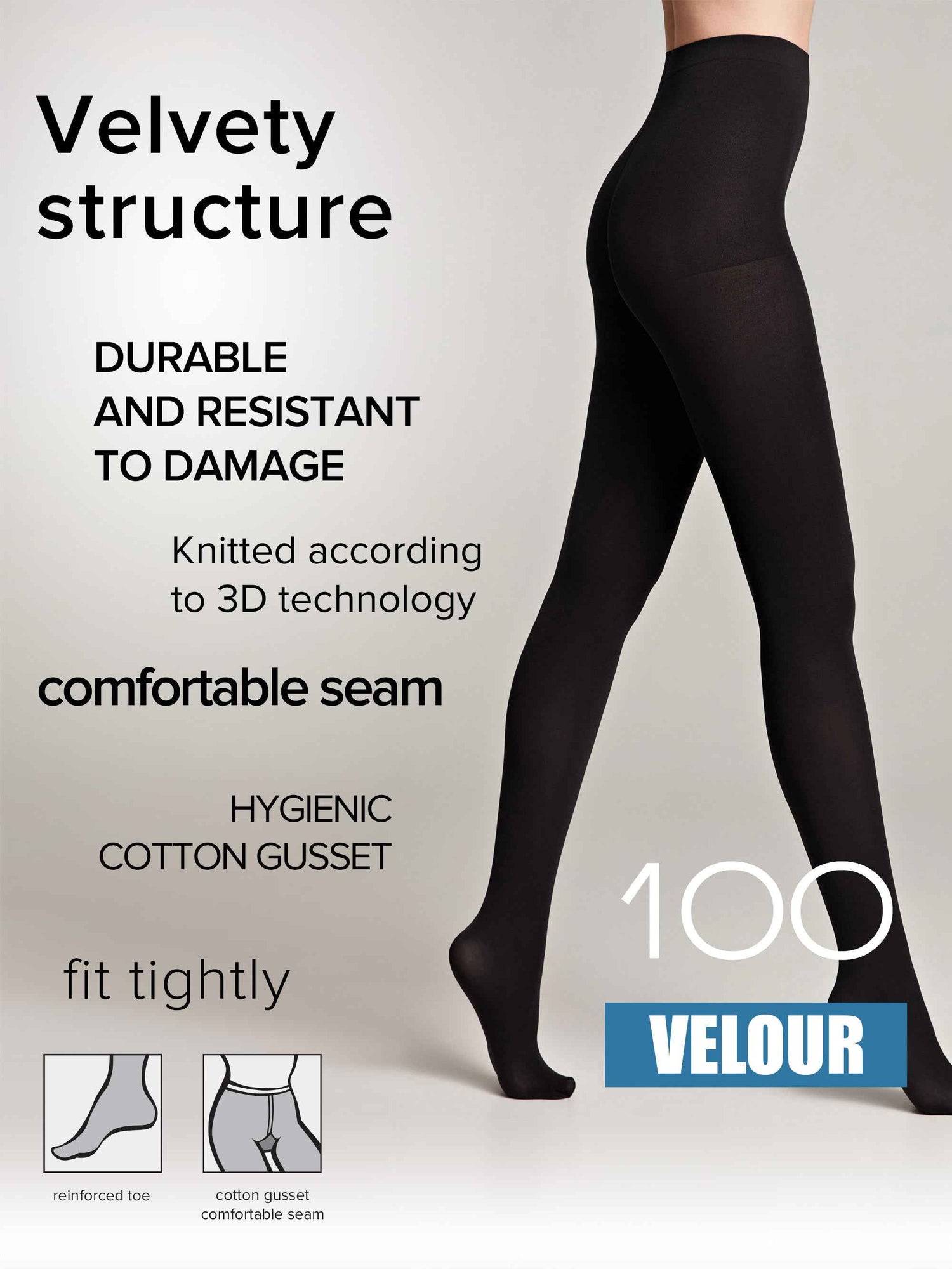 Tights Conte Velour 100 Den - Matte Warm Microfibra