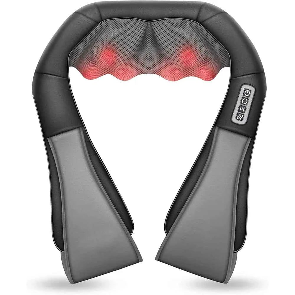 MassagePro™ Shiatsu Neck &amp; Shoulder Massager – Heated Pain Relief