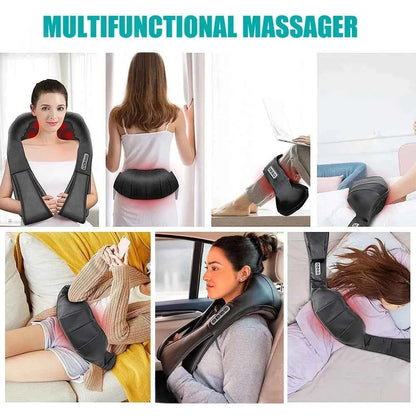 MassagePro™ Shiatsu Neck &amp; Shoulder Massager – Heated Pain Relief