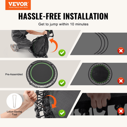 VEVOR 40" Foldable Mini Fitness Trampoline – High-Performance Rebounding for Total Fitness - DestGlow