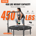 VEVOR 52" Foldable Mini Fitness Trampoline - 450 lbs Capacity & Adjustable Handle - accessories