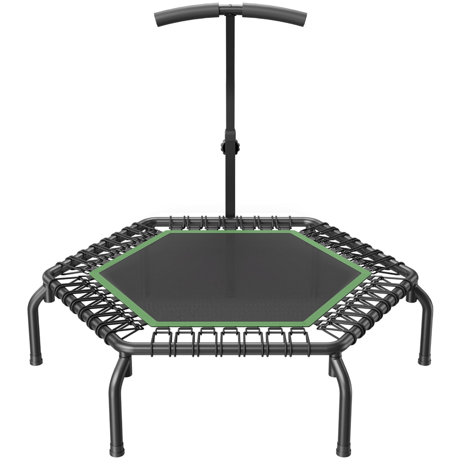 VEVOR Mini Fitness Trampoline for Adults, 54.5" Rebounder with Adjustable Handle, Quiet Bungee, 450 lb Capacity - DestGlow