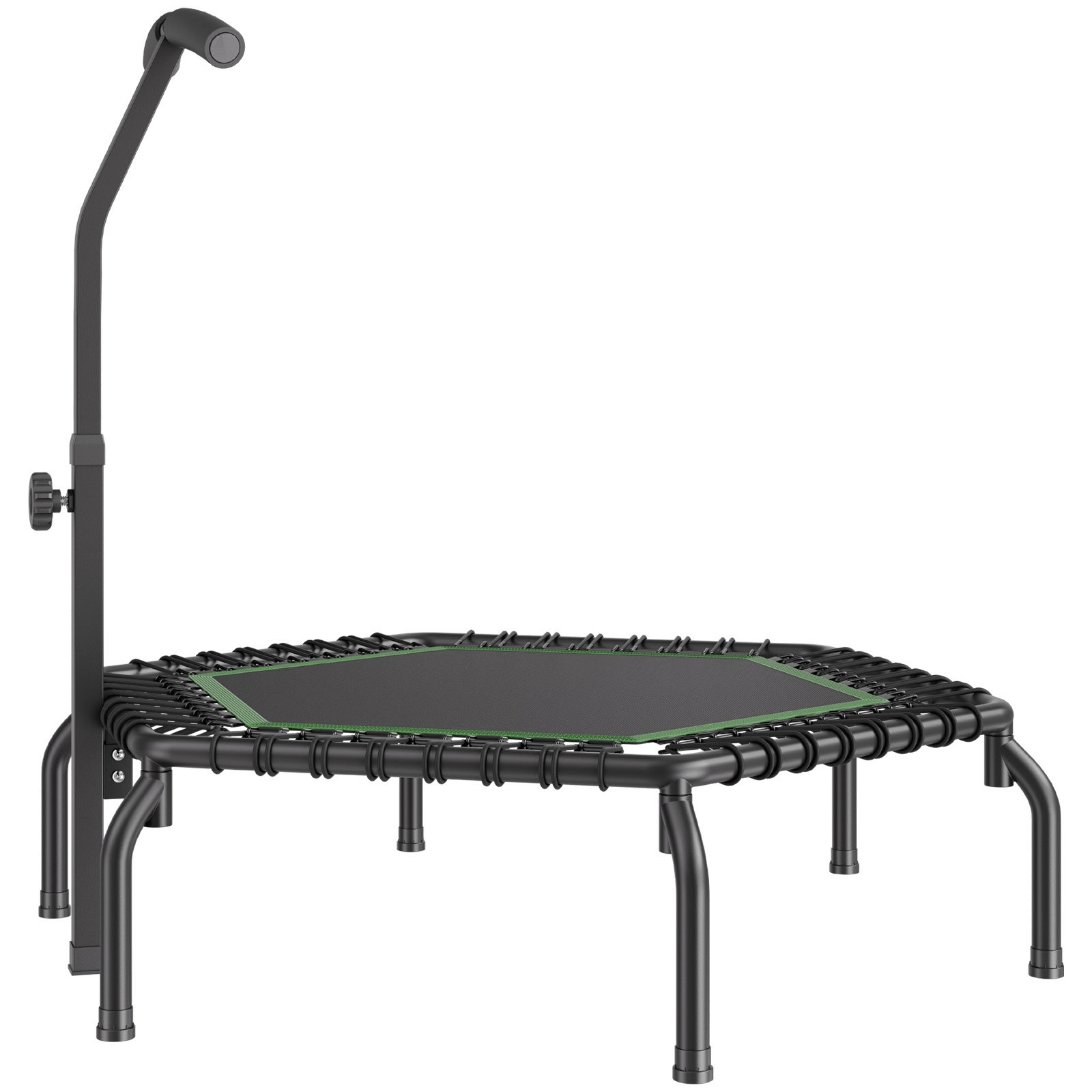 VEVOR Mini Fitness Trampoline for Adults, 54.5" Rebounder with Adjustable Handle, Quiet Bungee, 450 lb Capacity - DestGlow