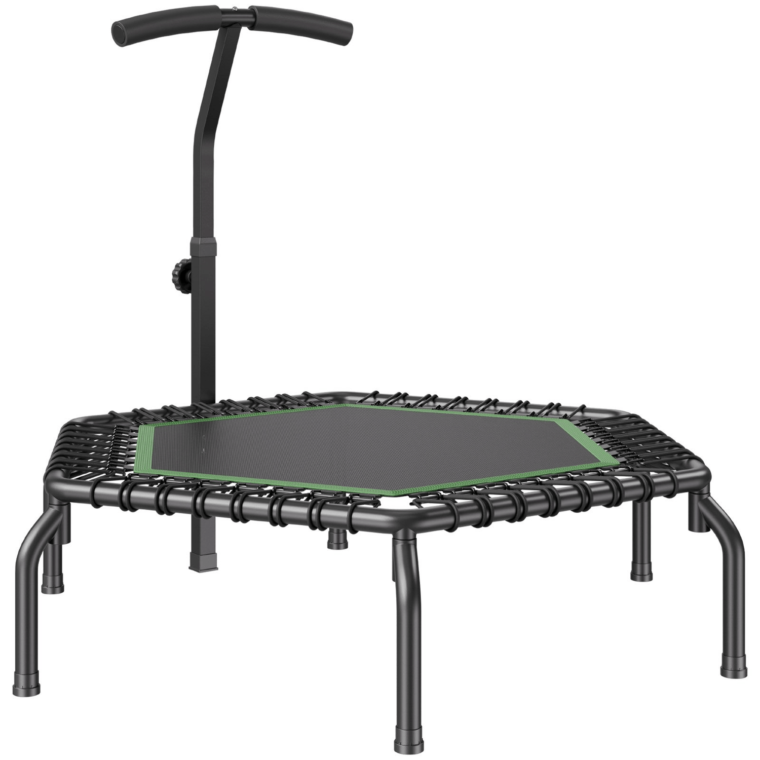 VEVOR Mini Fitness Trampoline for Adults, 54.5" Rebounder with Adjustable Handle, Quiet Bungee, 450 lb Capacity - DestGlow