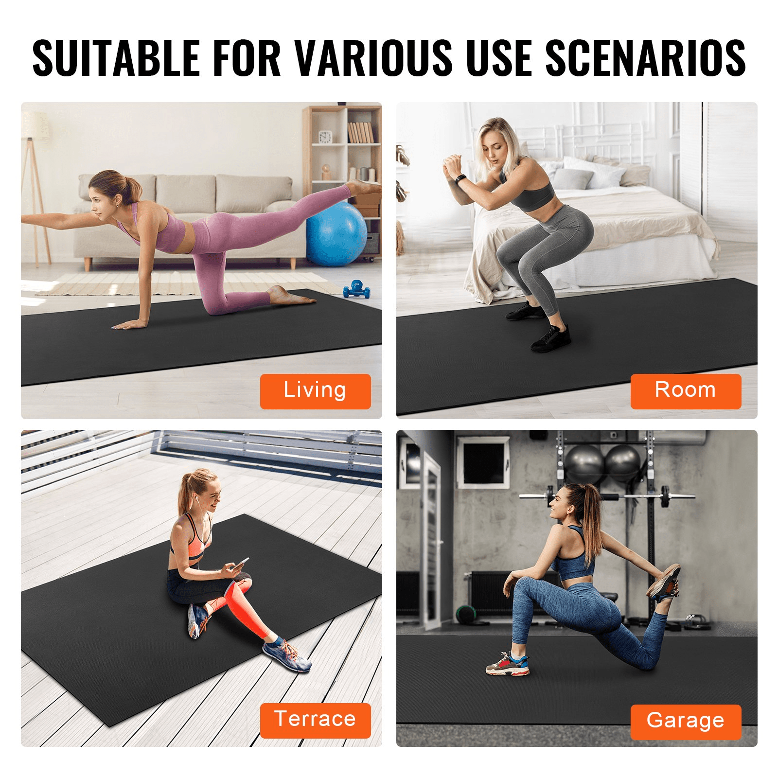 VEVOR Non-Slip High-Density Exercise Mat – Premium Comfort &amp; Stability for Yoga &amp; Fitness - DestGlow