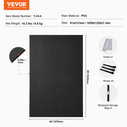 Large Yoga Mat 6x4 by VEVOR – Non‑Slip, High‑Density Fitness Floor Mat - DestGlow