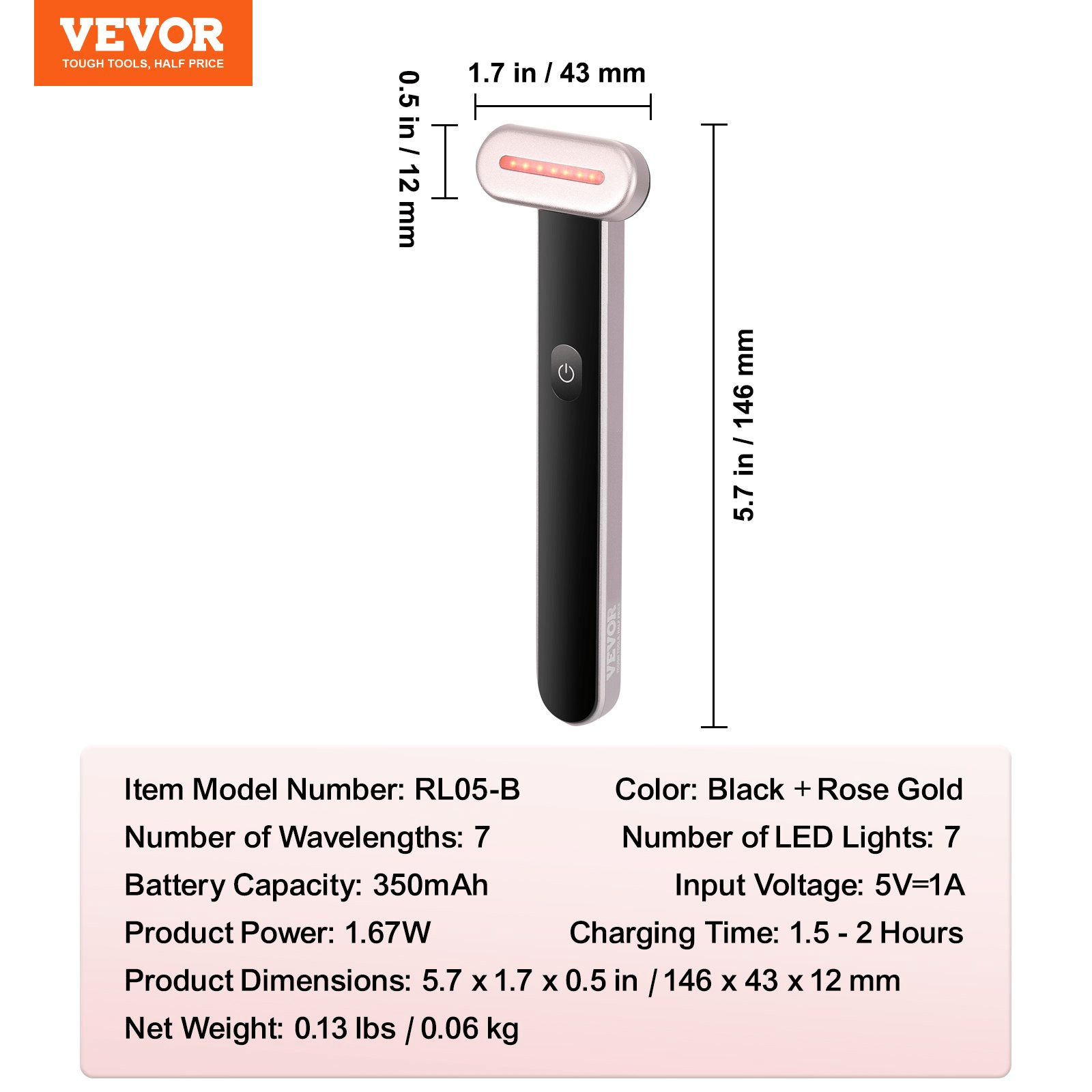 VEVOR Red Light Therapy Wand - 3-in-1 LED Device for Anti-Aging, Acne &amp; Skin Rejuvenation - DestGlow