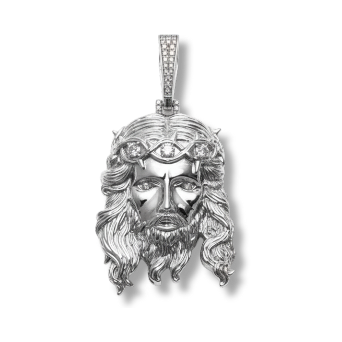 Moissanite Jesus Piece Head Pendant Moissanite Solid 925 Sterling Silver