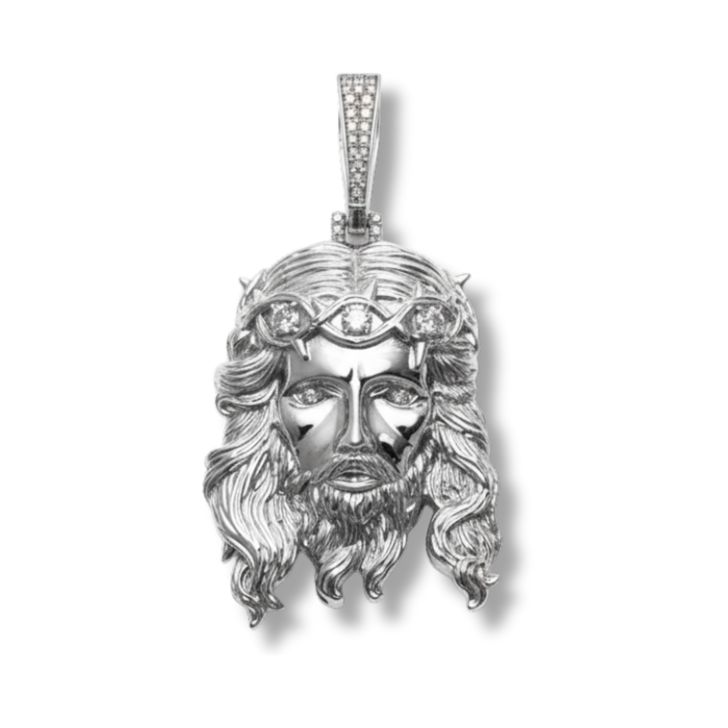 Moissanite Jesus Piece Head Pendant Moissanite Solid 925 Sterling Silver