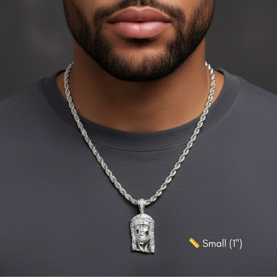 Jesus Piece Pendant in 925 Sterling Silver