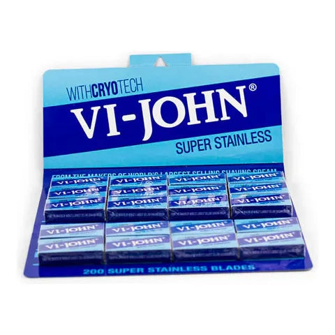 VI-John Super Stainless Double Edge Razor Blades - 20 x 10 Pack by Pasteur Pharmacy