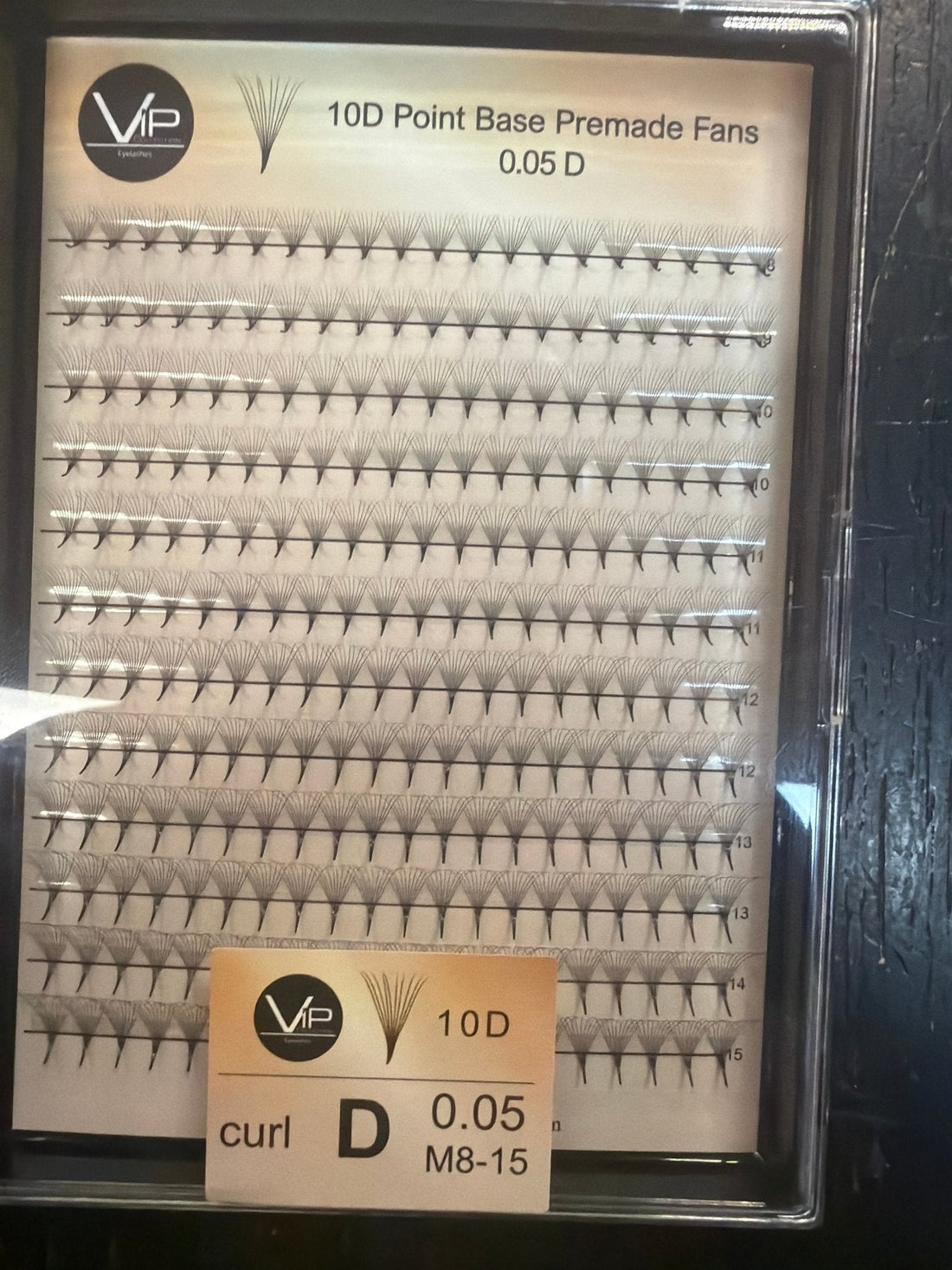 VIP 10D point base premade fans 0.05 12 lines - C Mix, D Mix, CC Mic, DD Mix Large Trays  DestGlow