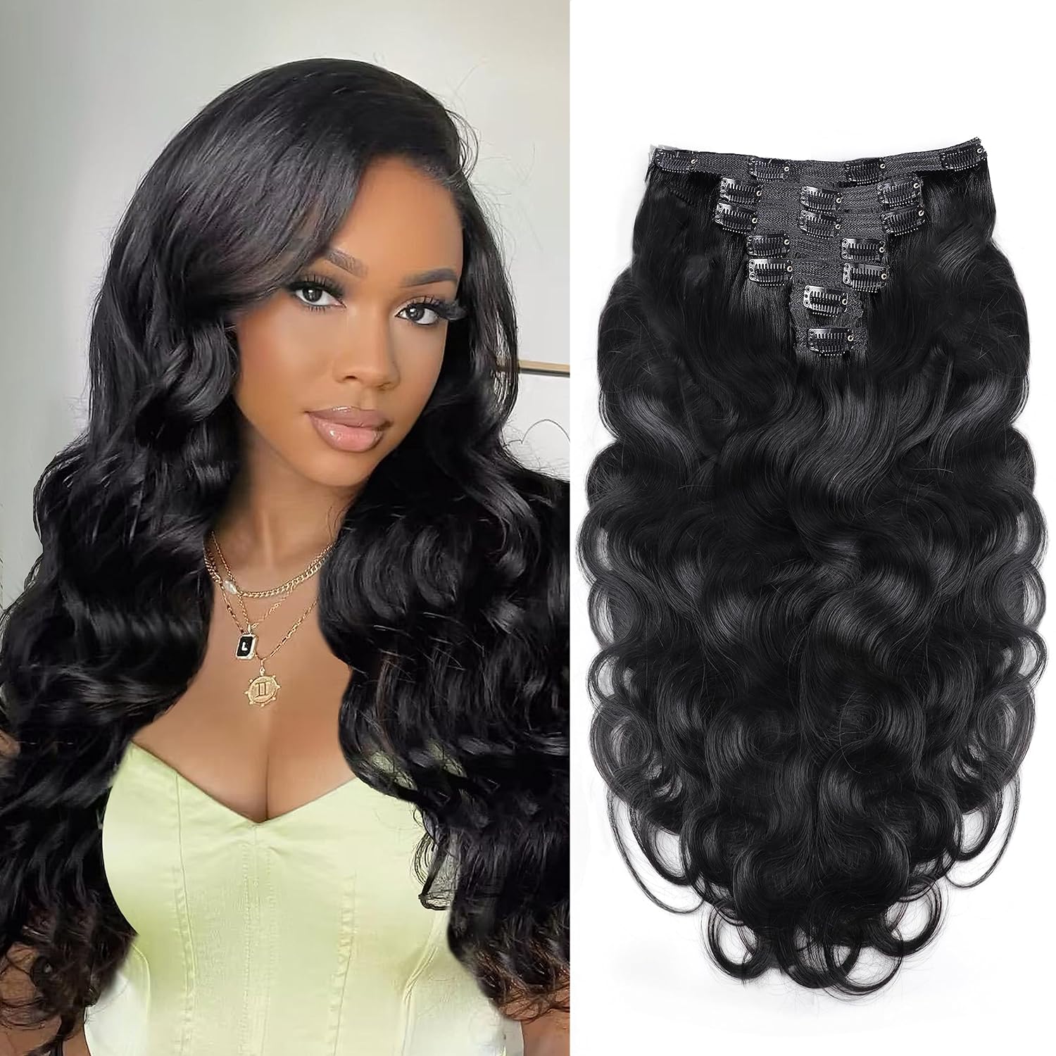 VIP Clip Extensions / Body Wave 18" (140 g) - ClipeX System