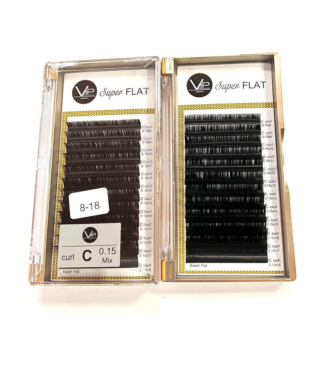 VIP Eyelashes Super Flat Extensions 12 Lines 0.15mm C Curl - DestGlow