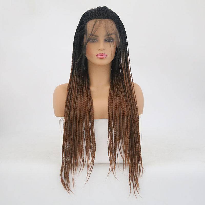 VIP Synthetic Lace Front Wig, Braided, 24", Color T1B/30