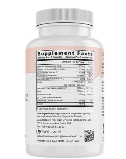 Vitamin B-Complex With Folate by Bellawell