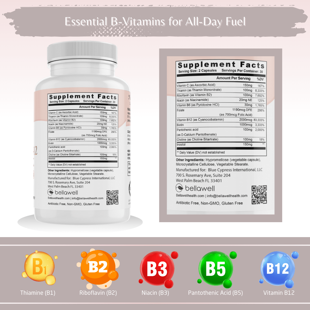 Vitamin B-Complex With Folate by Bellawell