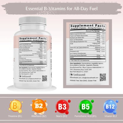 Vitamin B-Complex With Folate by Bellawell