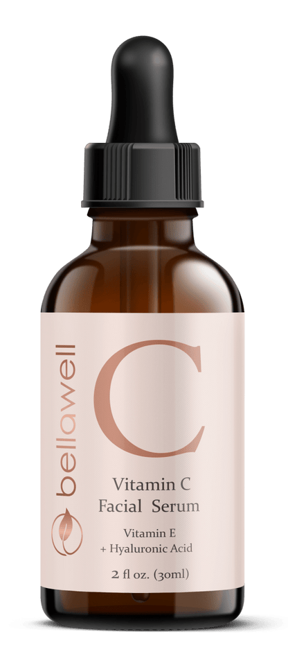 Vitamin C Serum for Face With Hyaluronic Acid, Vitamin E, Aloe Vera, and Jojoba oil 2 fl oz by Bellawell