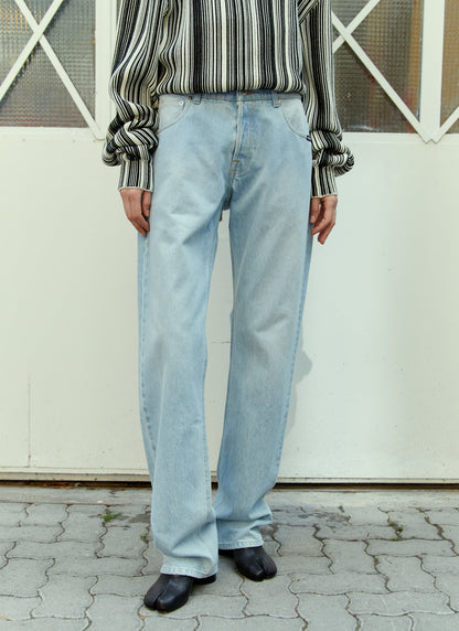 Vtmnts Men Double Waist Denim Jeans by Luosophy