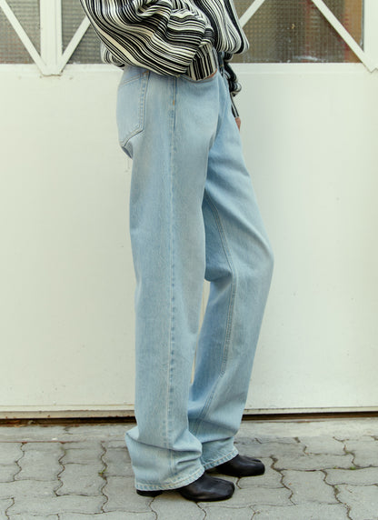 Vtmnts Women Double Waist Denim Jeans by Luosophy