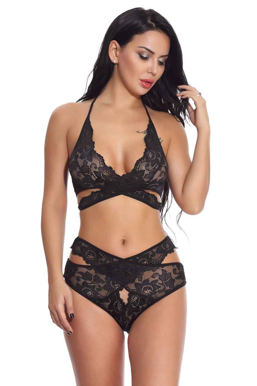 Lace Wrap Around Bra Set