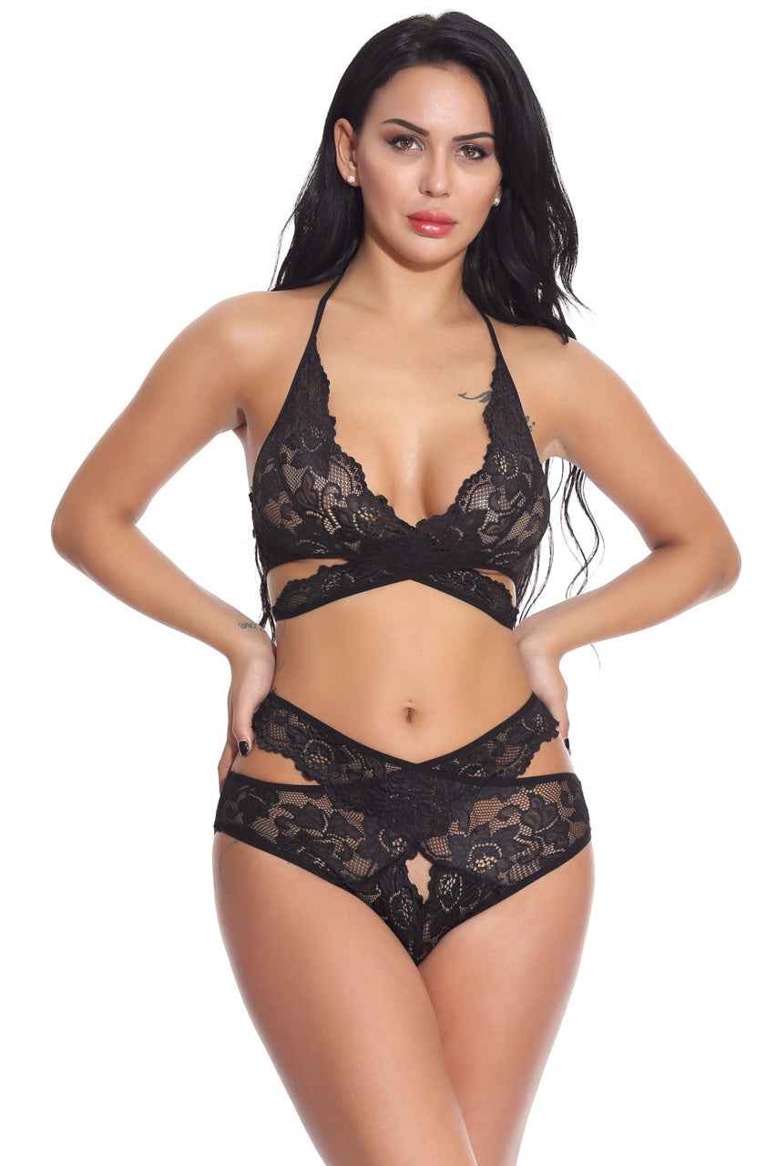 Lace Wrap Around Bra Set