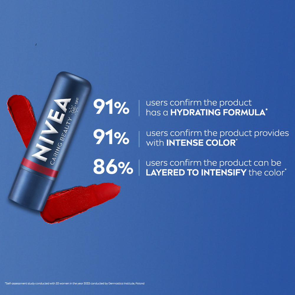 Nivea Lip Caring Beauty Red Lip Balm With SPF 30 - Red