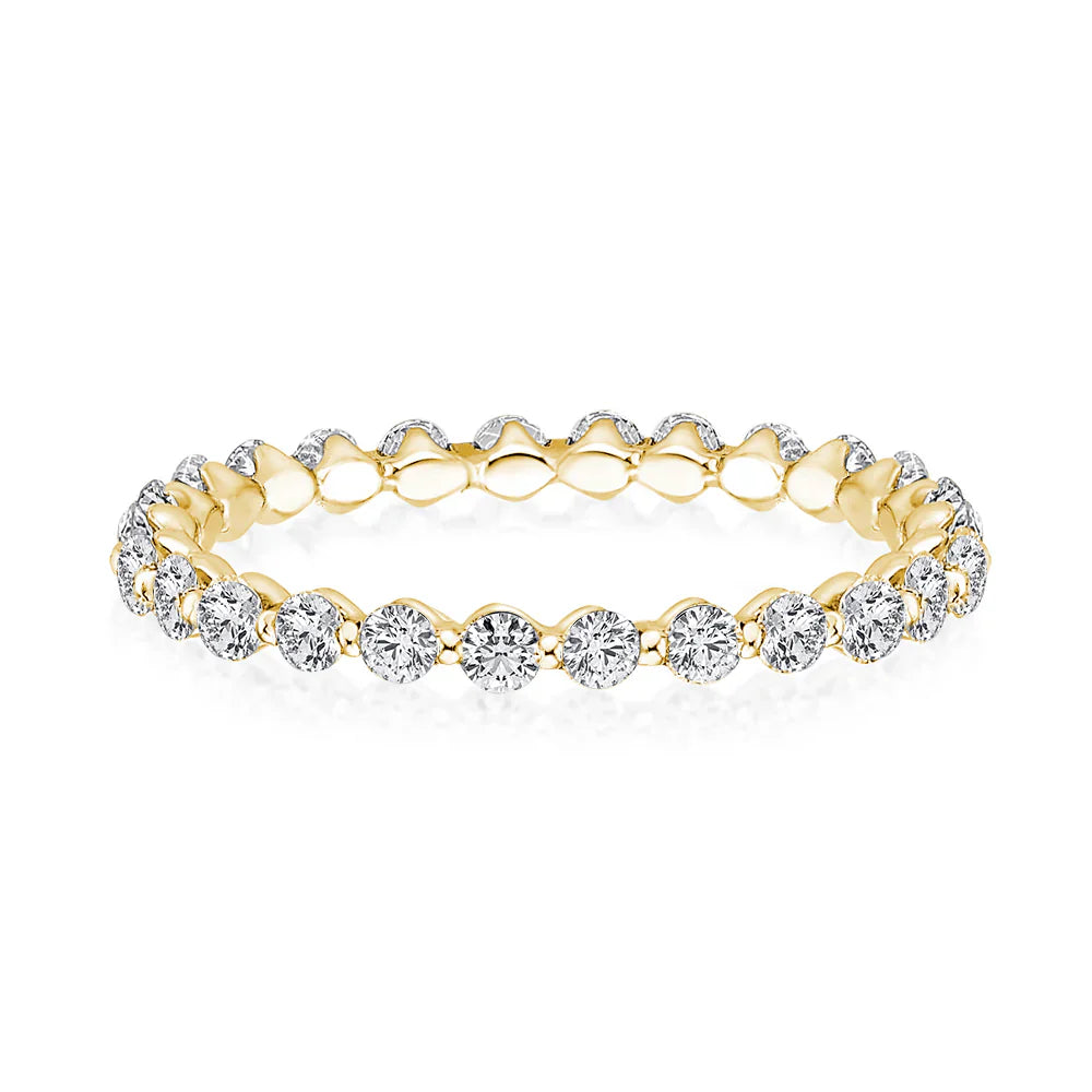 Rodiffy Moissanite Yellow Gold 1.0 Ct Round Cut Full Eternity Wedding Band 