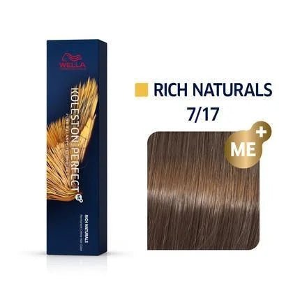 Wella Koleston Perfect Me+ Permanent Crème Hair Color 7/17 Medium Blonde/Ash Brown
