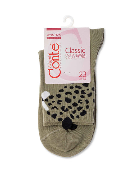 Cotton Socks Conte Classic 249 - Picot "Leopard"