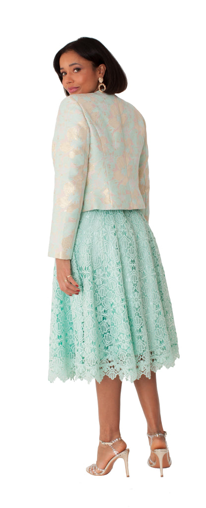 Elegant Woven Jacket &amp; Lace Dress Set – 4847 by Tally Taylor