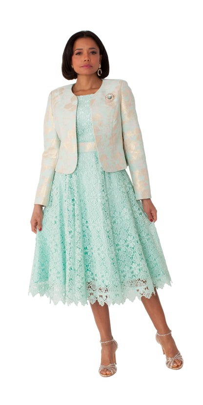 Elegant Woven Jacket &amp; Lace Dress Set – 4847 by Tally Taylor